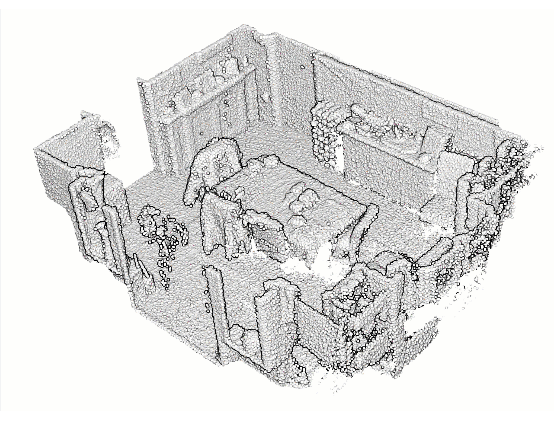Point cloud scan of a room